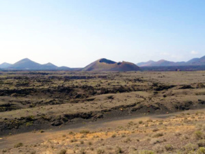 Plateau view of Crater de la Caldera de Los Cuervos.