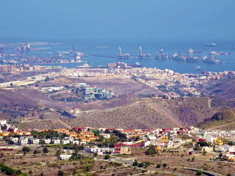 View of Las Palmas Gran Canaria Sea Port.